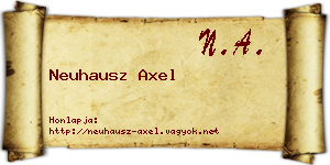 Neuhausz Axel névjegykártya